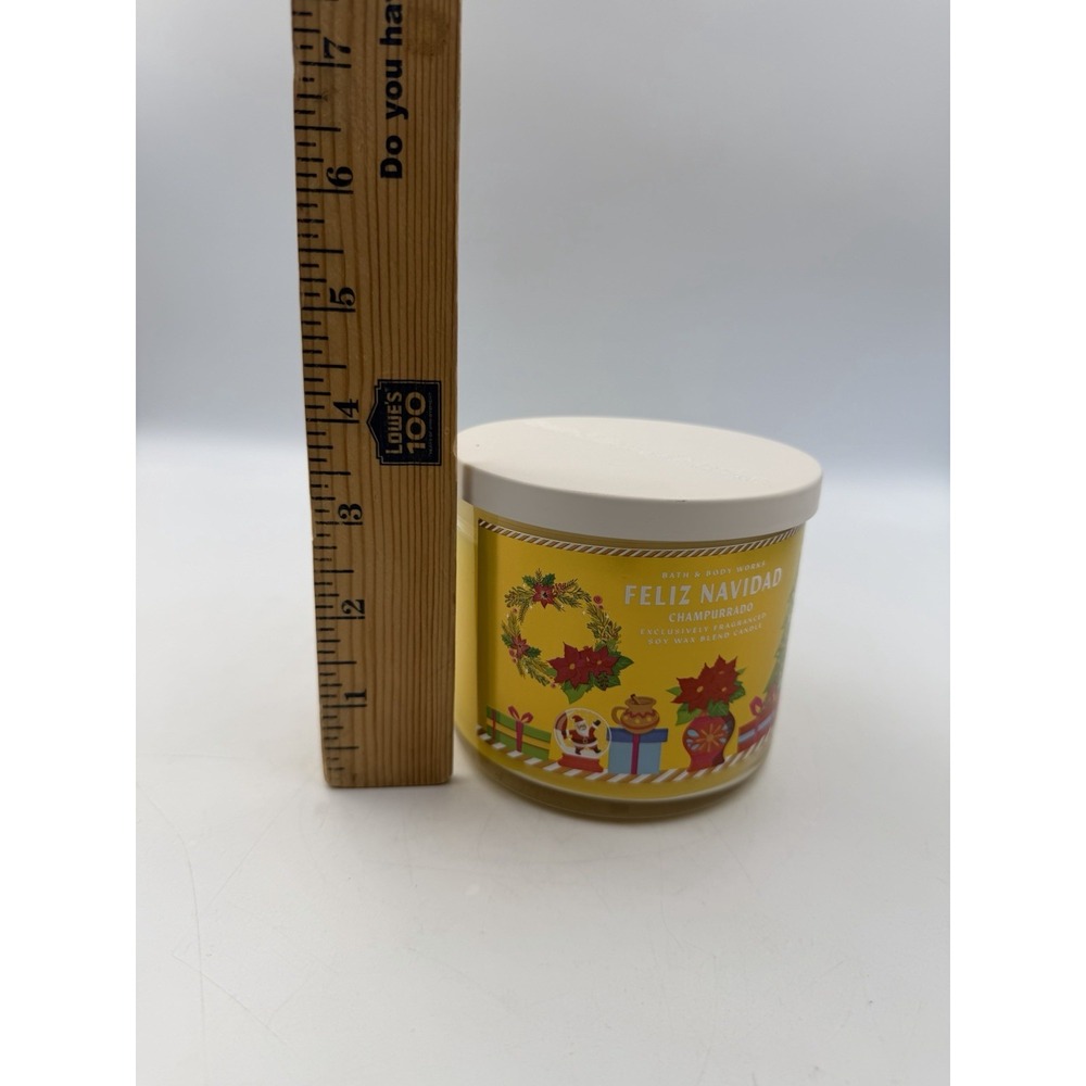 Bath & Body Works Feliz Navidad Champurrado 3 Wick Candle 14.5 oz Discontinued - Picture 6 of 6